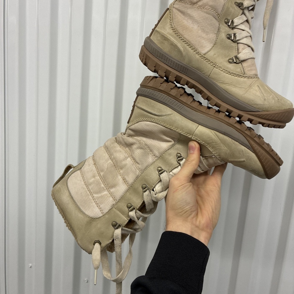 TIMBERLAND 21647 WINTER BOOTS WOMEN'S LEATHER/FABRIC CAMPING BEIGE - Size US 6M - Picture 8 of 15